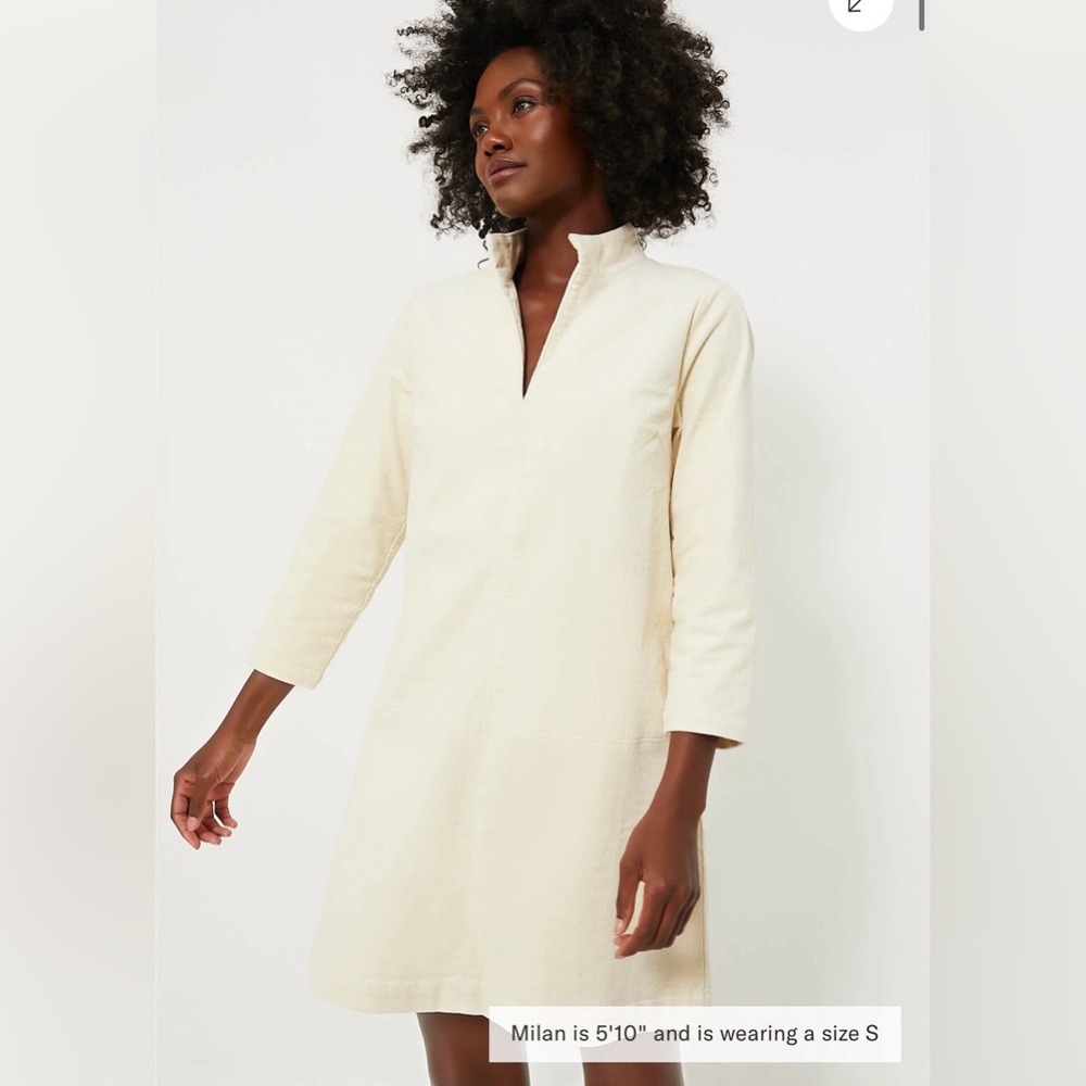 NWT Tuckernuck winter white corduroy Clifton dress Small S sold out